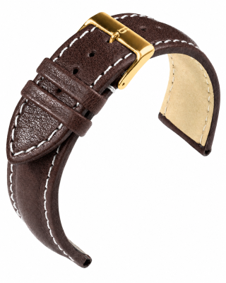 Uhrenlederarmband Chronomaster dunkelbraun 22 mm...