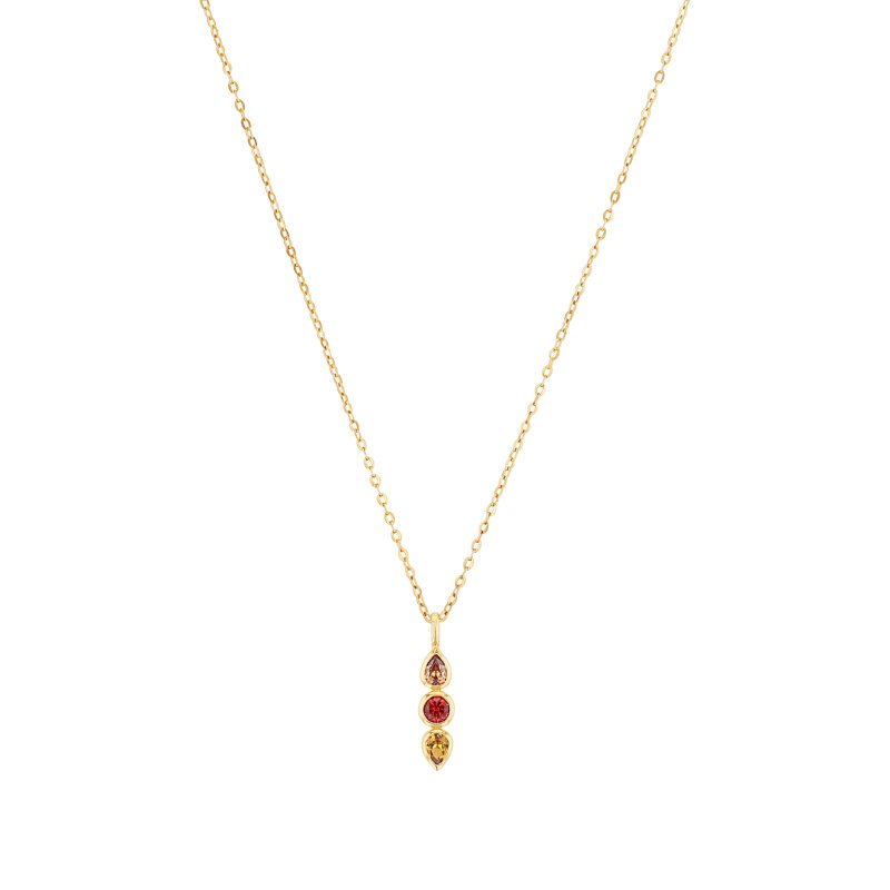 s.Oliver Halskette mit bunten Zirkonia  925/- IP gold 2038821