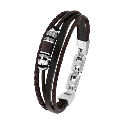 s.Oliver Herrenarmband Leder braun 2038871