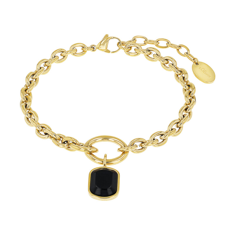 s.Oliver Armband Edelstahl goldplattiert mit Achatstein 2038859