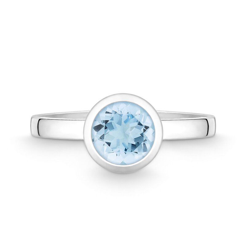 Quinn Damenring 925/-Silber Blautopas Gr. 56