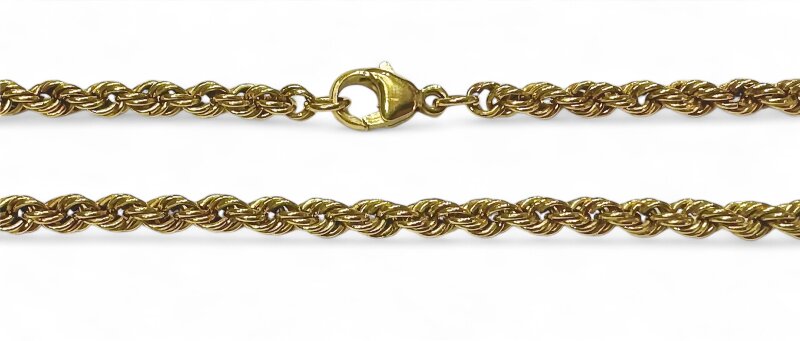 Kordelkette 333 /- Gelbgold 45 cm 3,6 mm breit