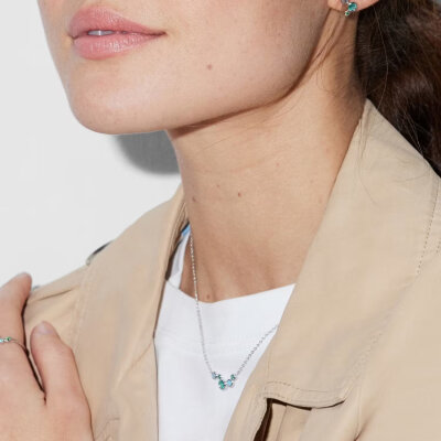 s.Oliver Kette mit farbigen Zirkonia  925/- Silber rhodiniert 2039702