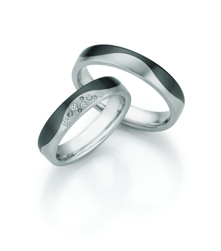 Collection Ruesch Trauringe White Style Titan Zirconium