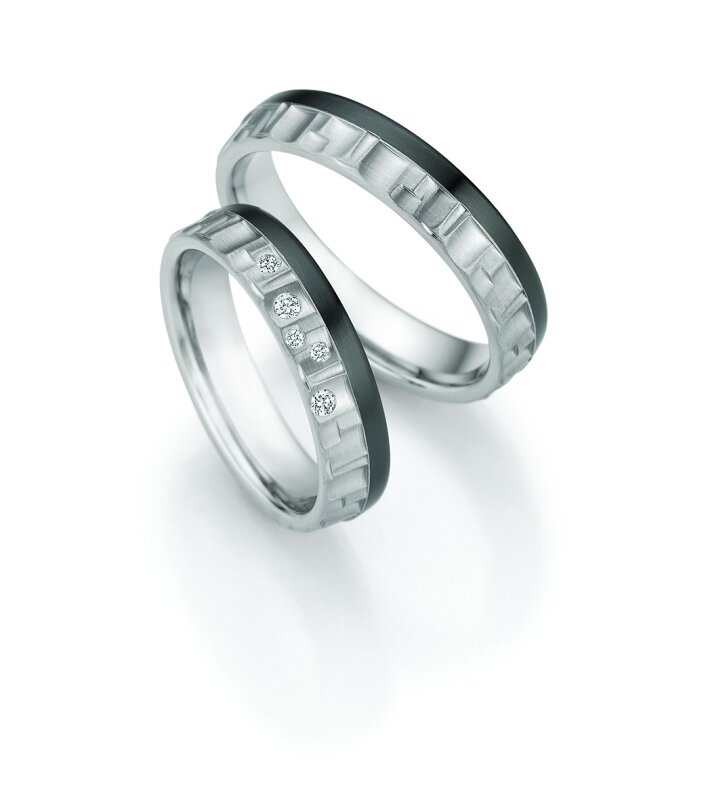 Collection Ruesch Trauringe White Style Titan Zirconium