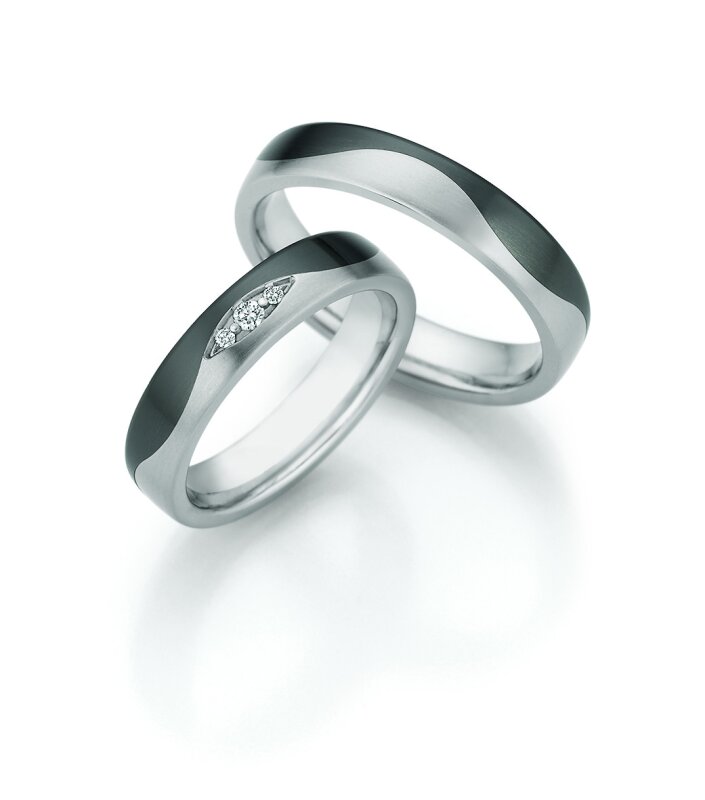 Collection Ruesch Trauringe White Style Titan Zirconium