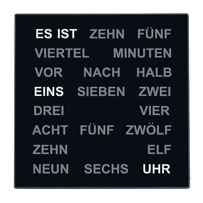 AMS Tischuhr / Wanduhr / Wortuhr 1235 LED 28 x 28 cm