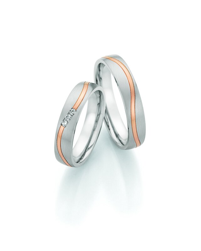 Collection Ruesch Trauringe White Style Steel & Gold Forever