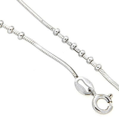 Fußkette mit Kugeln 925/- Silber rhodiniert 24+2 cm