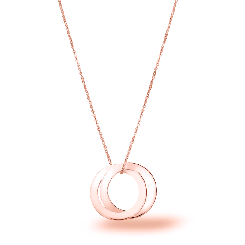 Family Kette 2 Ringe 925/-Silber roségold 42 + 3 cm