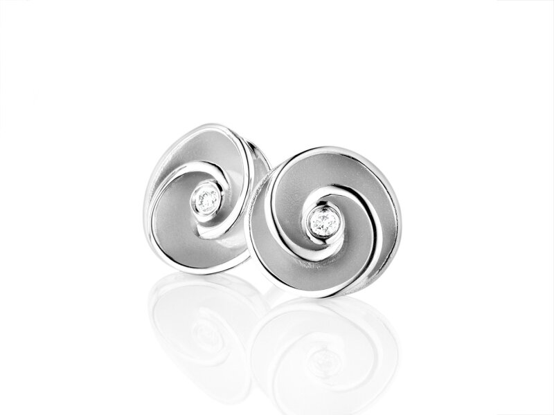 Quinn Ohrstecker 925/- Silber mit Brillantbesatz 0,04ct W/P Jolly Up