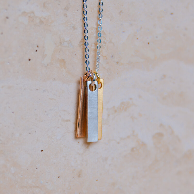 Balkenliebe Collier 925/- Silber gravierbar 42 + 3 cm