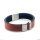Armband flach für Herren 14 mm mit gravierbaren Elementen Edelstahl / Leder