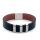 Armband flach für Herren 14 mm mit gravierbaren Elementen Edelstahl / Leder