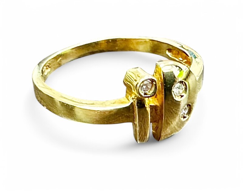 Brillantring 750/- Gelbgold mit Brillant 0,045 ct w/si Gr. 54