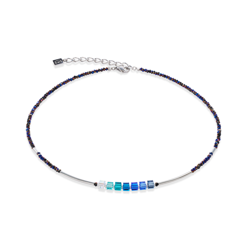 Coeur de Lion Cube Story Minimalistic Sparkling Halskette blau 5027100700