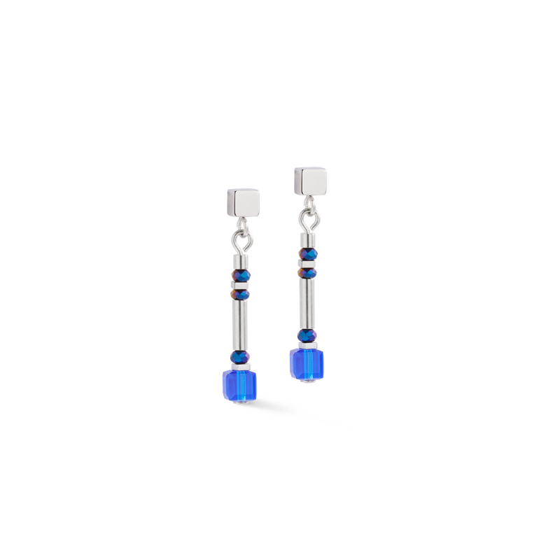 Coeur de Lion Cube Story Minimalistic Sparkling Ohrringe blau 5027210700