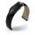 Uhrenlederband Guinea Schwarz mit Krokoprägung 22 mm goldene Schließe