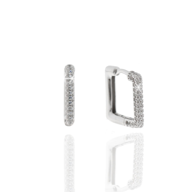 Scharniercreolen 925/-rhodiniert poliert CZ,2 mm breit,13x14mm