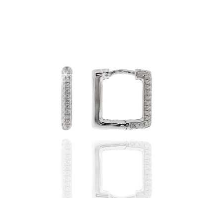 Scharniercreolen 925/-rhodiniert poliert CZ,2 mm...