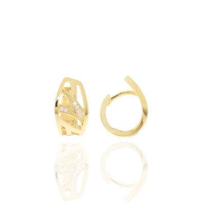 Creolen 925/-14k vergoldet Zirkonia poliert 14 mm