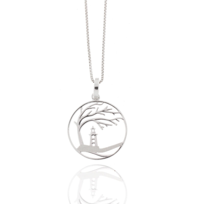 Kette mit Anhänger 925/-Silber rhodiniert Windflüchter, 22 mm, 45 cm