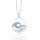 Halskette 925/-Silber rhodiniert Welle mit blauen Zirkonia 28 mm 45cm