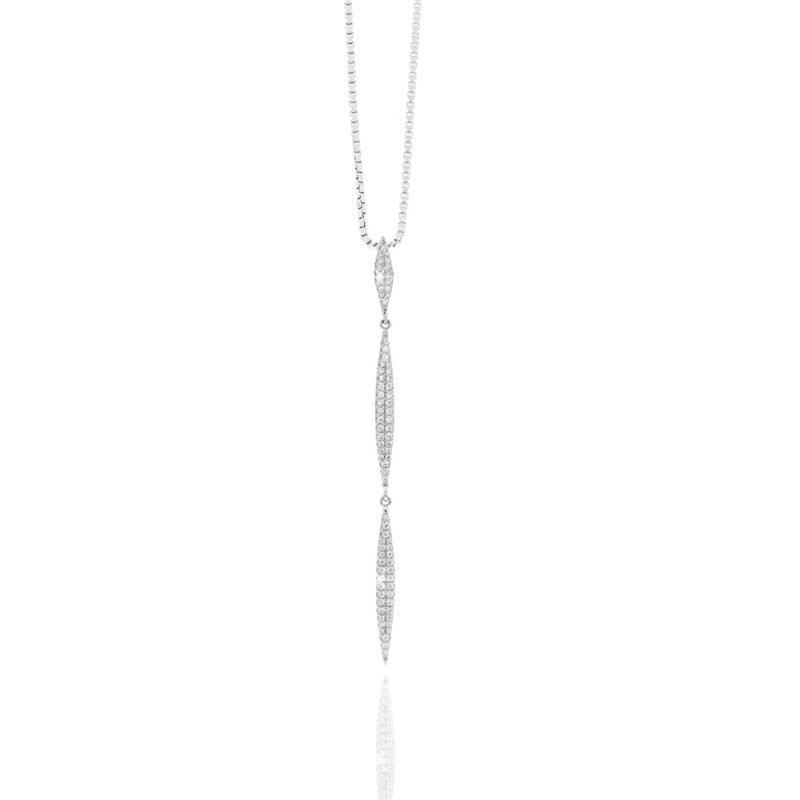 Kette mit Anhänger 925/-Silber rhodiniert Zirkoniabesatz 3x67mm, 45cm
