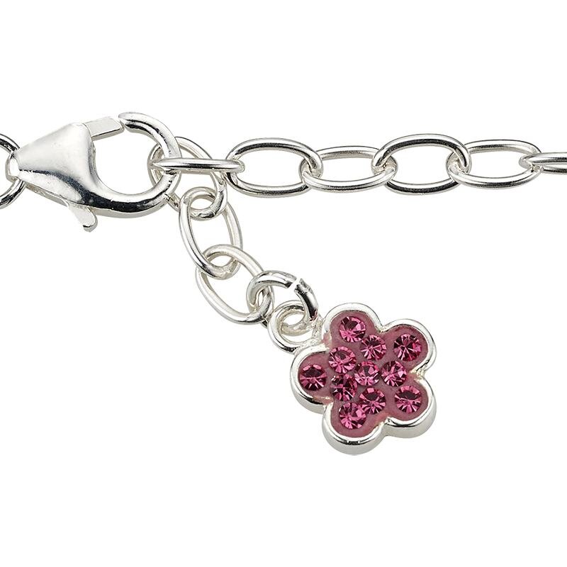 Fußkette mit Blumenanhänger 925/-Silber 25 cm