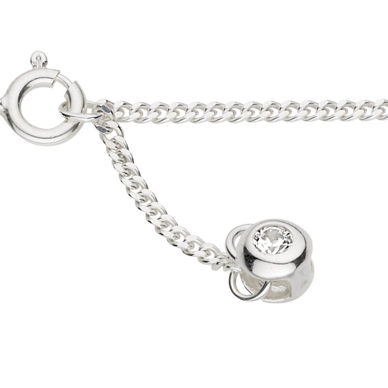 Fußkette mit Zirkonia Anhänger 925/-Silber 25 cm