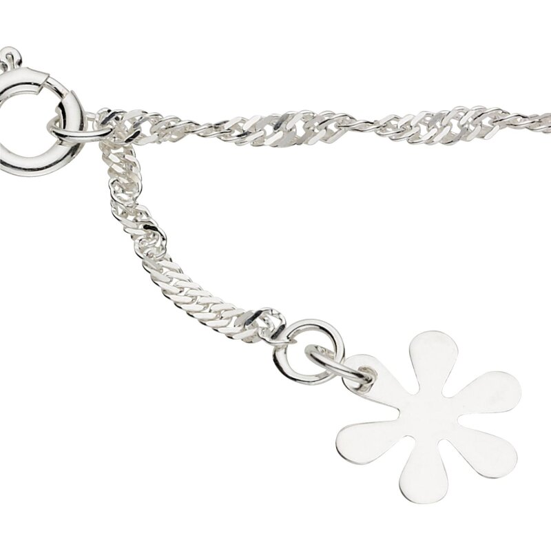 Fußkette mit Blumen Anhänger 925/-Silber 25 cm