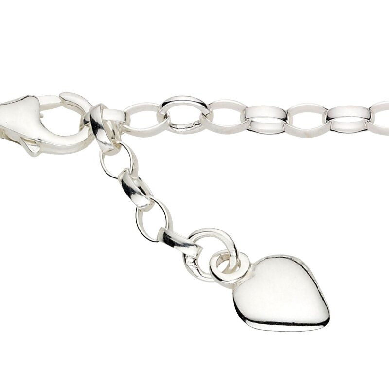 Fußkette mit Herz Anhänger 925/-Silber 25 cm