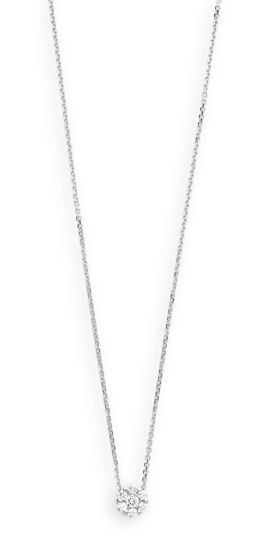 Collier 585/- Weißgold mit Zirkoniaanhänger 45 cm