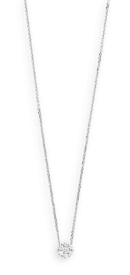 Collier 585/- Weißgold mit Zirkoniaanhänger 45 cm