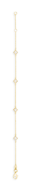 Armband 585/- Geldgold mit Perlmuttblumen 19 cm
