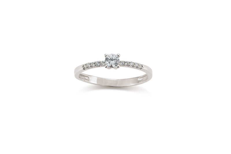 Damenring 585/- Weißgold Zirkonia Gr. 56