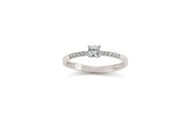 Damenring Solitärring 585/- Weißgold Zirkonia...