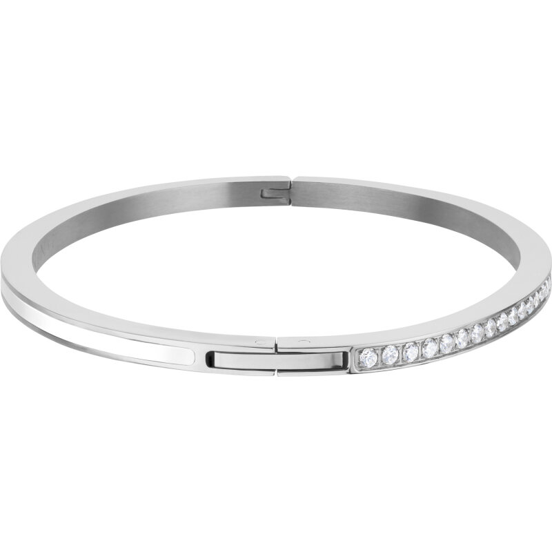 BERING Armreif Edelstahl mit weißer Emaille / Zirkonia 658-1127-170