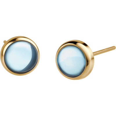 BERING Ohrstecker gold glänzend mit hellblauen...