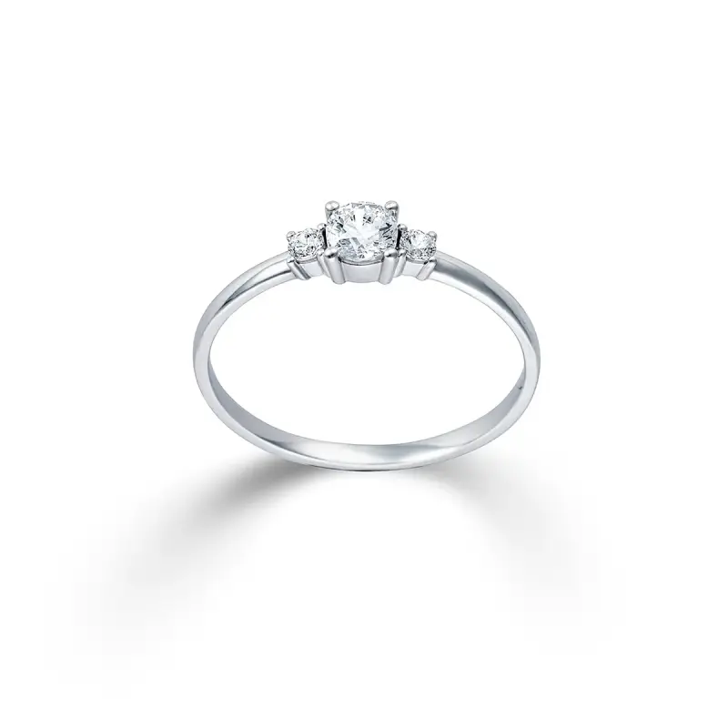 Damenring / Solitärring 585/- Weißgold Zirkonia Gr. 58