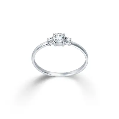 Damenring 585/- Weißgold Zirkonia Gr. 58