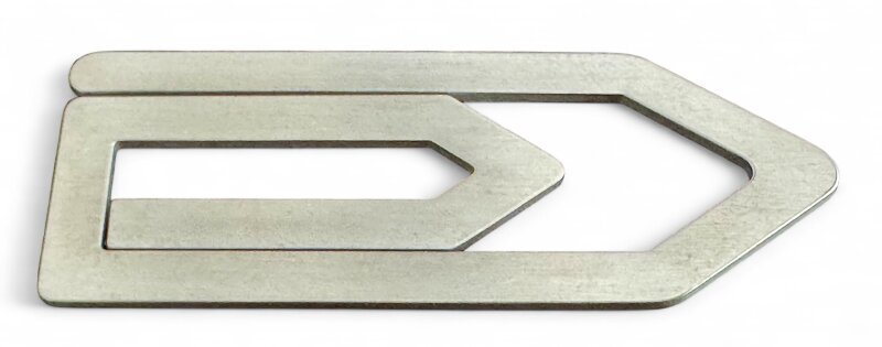 Geldscheinklammer im Büroklammer-Design 925/- Silber 63 x 25 mm