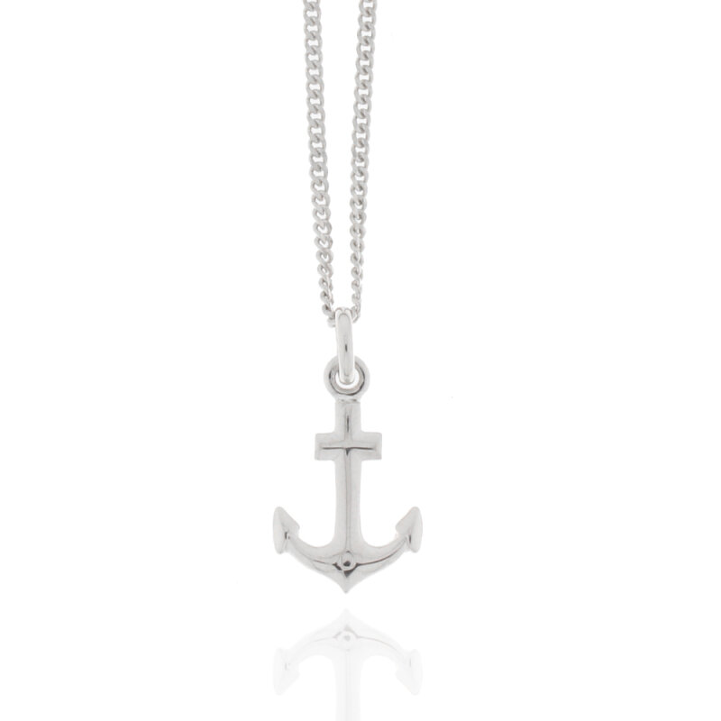 Kette mit Anhänger Anker 925/-Sterlingsilber rhodiniert