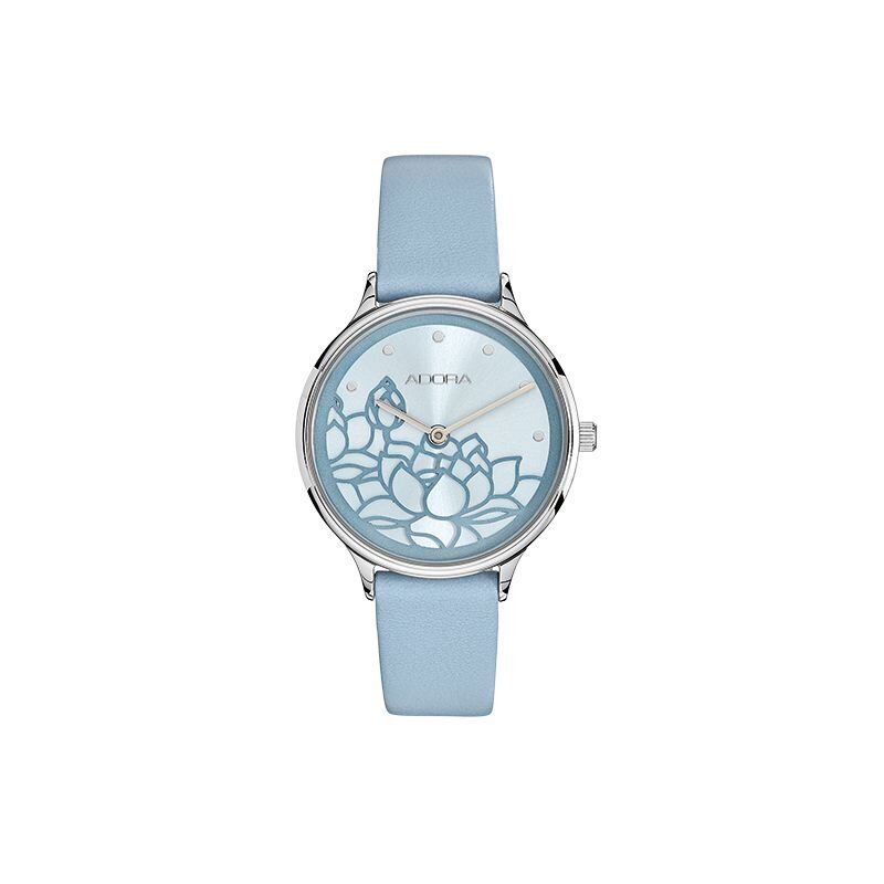 Adora Trends Damenuhr mit Lederband blau AT5701