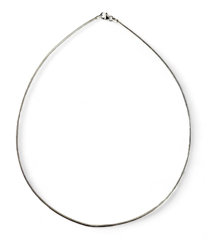 Omega Halsreif 925/- Sterlingsilber rhodiniert 45 cm 1,5 mm