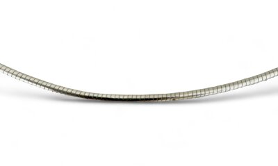 Omega Halsreif 925/- Sterlingsilber rhodiniert 45 cm 1,5 mm