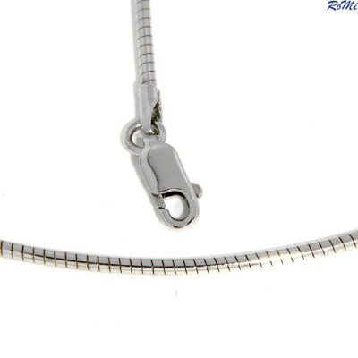 Omega Halsreif 925/- Sterlingsilber rhodiniert 45 cm 1,5 mm