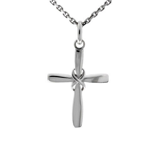 Kettenanhänger Kreuz Sterlingsilber 925/- rhodiniert 14 x 22 mm
