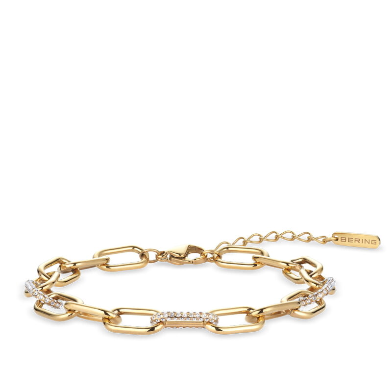 BERING Armband Edelstahl IP-GOLD mit Kristallen 655-27-180