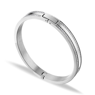 BERING Armreif Edelstahl mit Kristallen 629-17-170 Arctic...